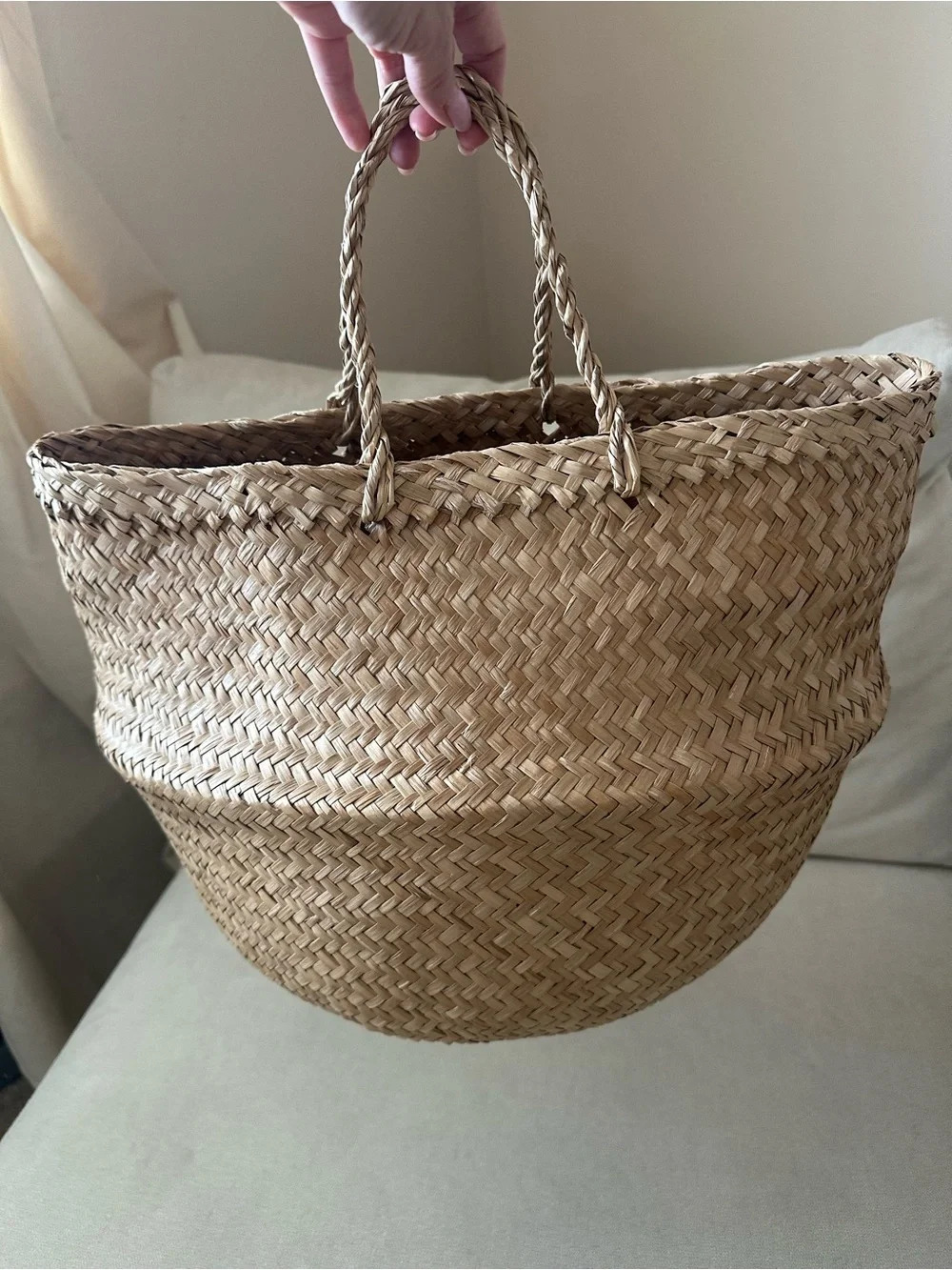 Natural Woven Straw Tote Bag - Neutral